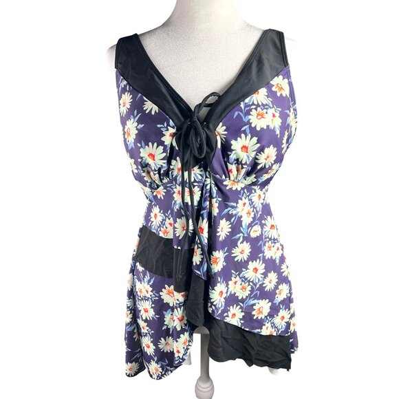 Grace Karin Floral Daisy Print Swim Top With Adjustable Straps Medium - Picture 7 of 12